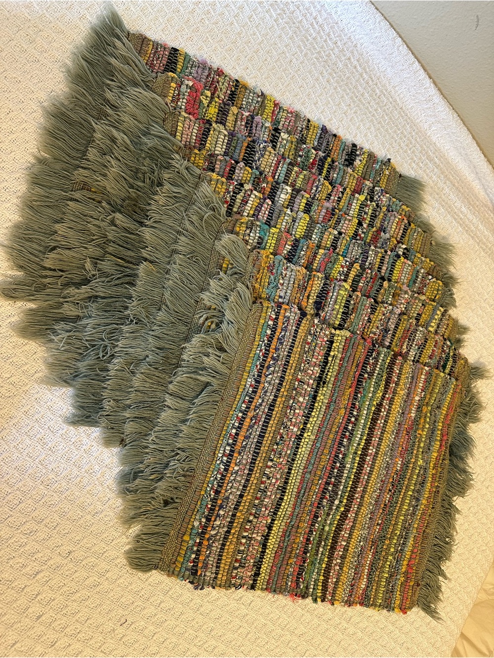 Vintage Handwoven Rag Rug Placemats